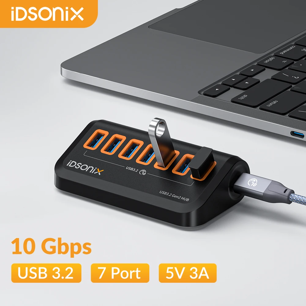 IDsonix USB Splitter USB 3,2 Hub 10Gbps Typ C Adapter Multi Ports USB 3,0 Docking Station Hub für Oberfläche macbook Laptop PC Hub