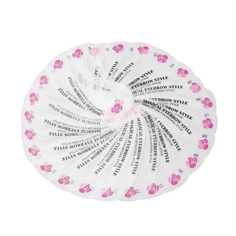 24pcs/set Women DIY Eyebrow Shaping Stencil Grooming Kit Shaper Template MakeUp Beauty Accessories Eye Makeup Stencils Wholesale