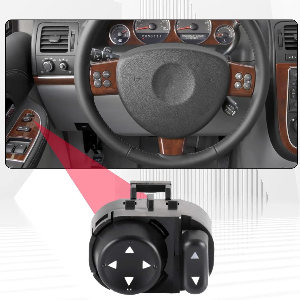 

Side Rearview Mirror Adjustment Control Switch For Buick Terraza Chevrolet Uplander Pontiac Saturn Relay LHD 25895627 15232549