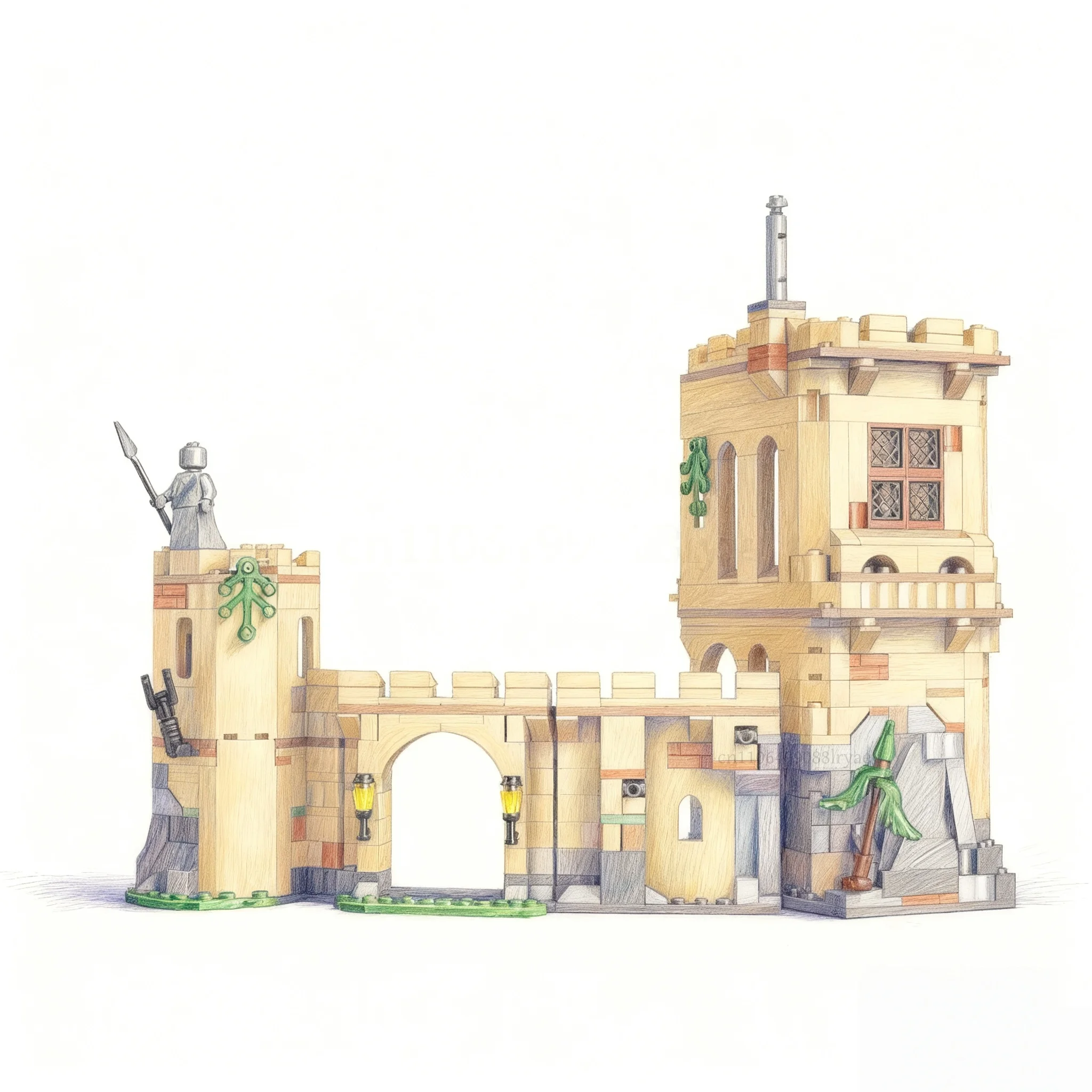 

Flying course castle building blocks model bricks 651 pieces of children's Christmas birthday gifts home decoration