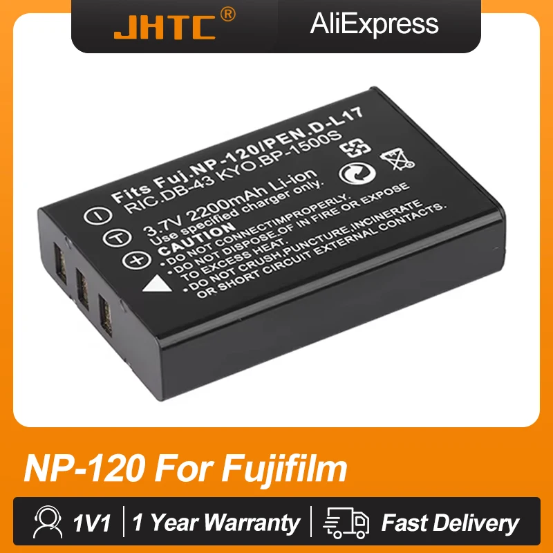 JHTC-Batería de NP-120 para cámara, pila de 2200mAh para Fujifilm FinePix F10 F11 Zoom M603 MX4 603, FNP120 NP120
