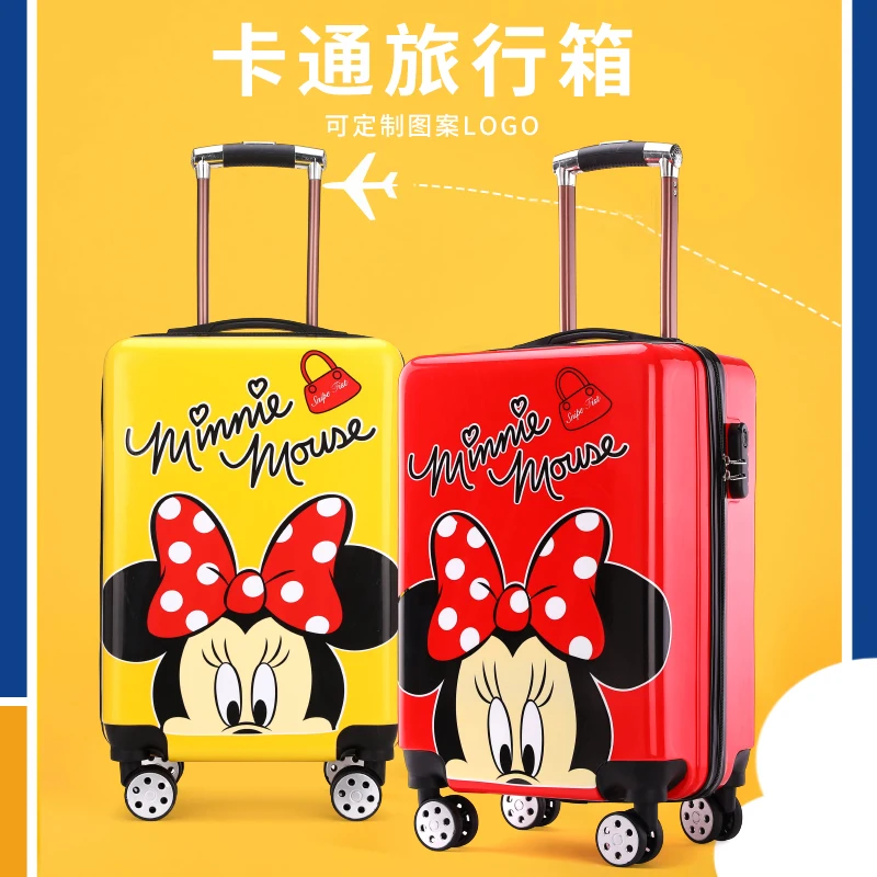 20inch Disney Mickey Mouse Kids Cartoon Travel Suitcase On Wheels Cute Trolley Luggage Children Lovely Cabin Rolling Luggage