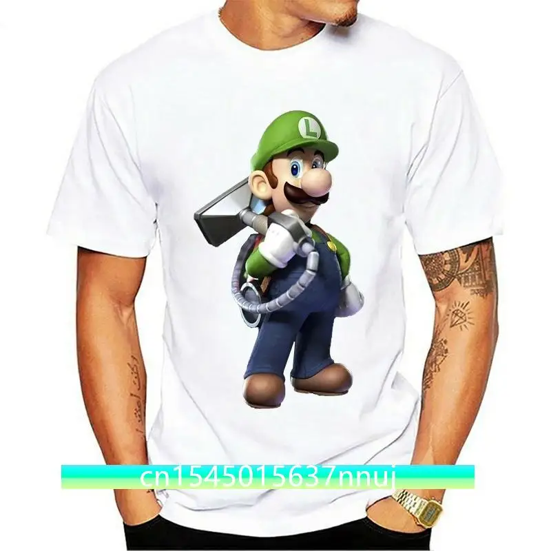 New Men's Luigis Mansion T-shirt Black Tee