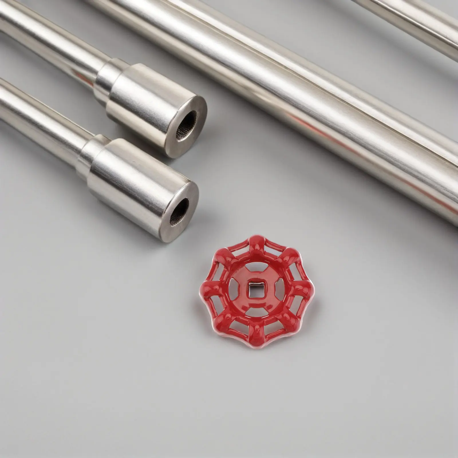 1Pcs Red Metal Gate Valve Handle Flat Bottom Design Low Fluid Resistance Easy Operation Long Life Shutoff Hand Wheel Water