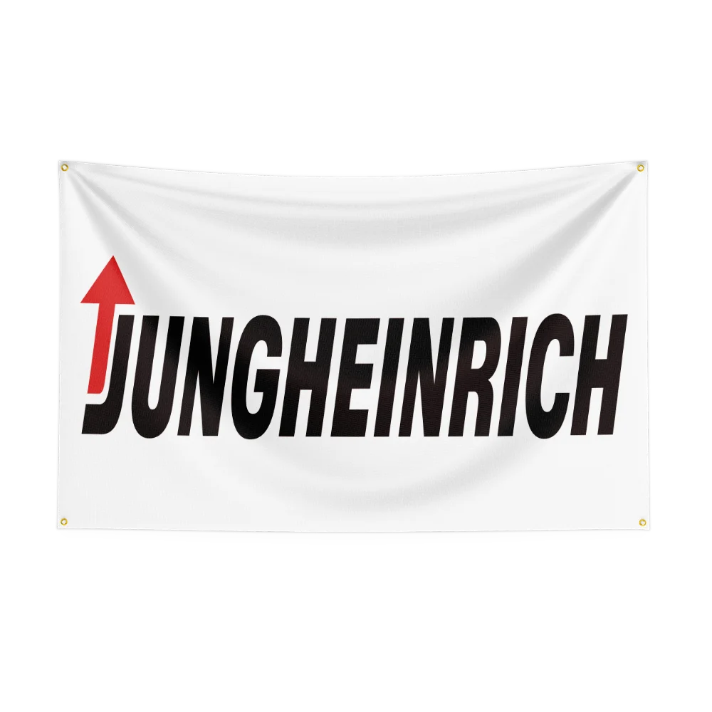 90x150CM Crane-j-JUNGHEINRICHs Industry Flag Polyester Printed Excavator Banner For Decor