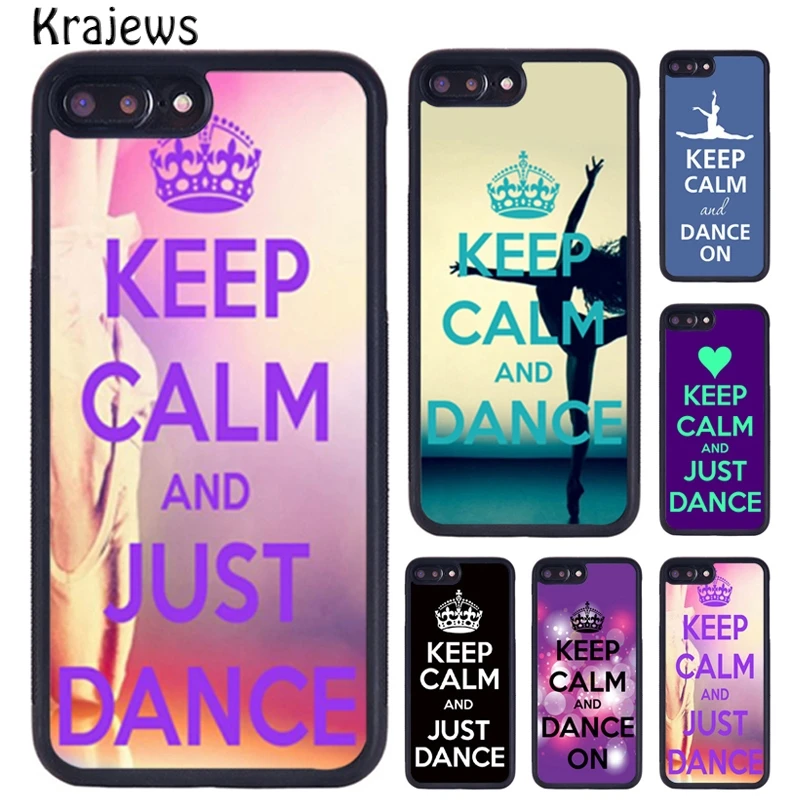 Krajews Keep Calm And Just Dance Rubber Phone Case For iPhone 16 15 14 XR XS 11 12 mini 13 Pro MAX Plus cover coque