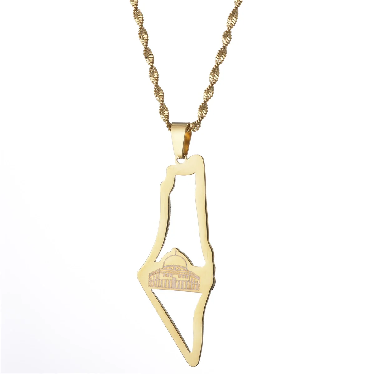 Palestine Pendant Necklace for Women Men Chain Necklace Anniversary Birthday Gift Stainless Steel Jewelry