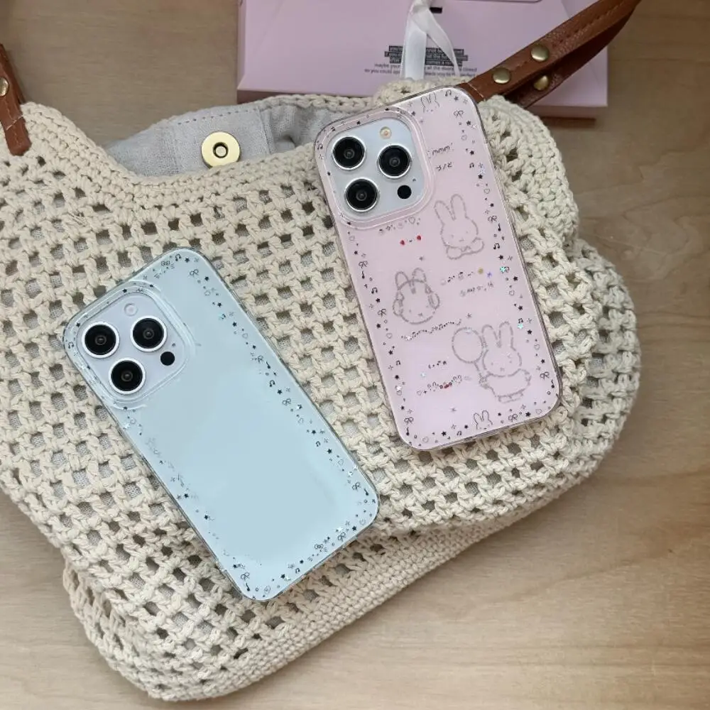 ミッフィー漫画風フラッシュダブルレイヤーピクセルキュートでガーリーなiPhone17 16 15 14 13ProMaxシリーズ対応スマホケース