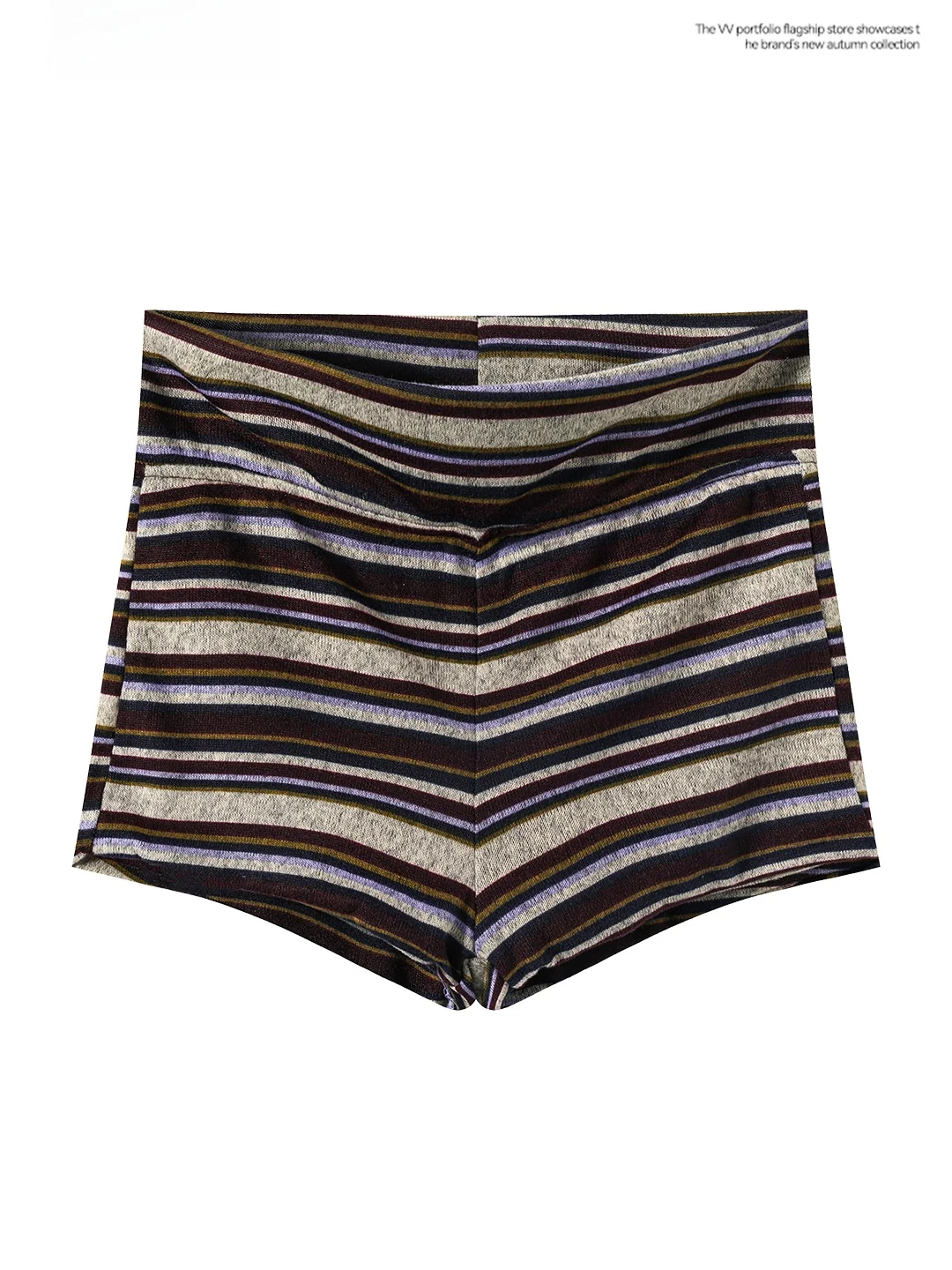 

Korean Style Slim Fit Stripe Knitted High Waist Short Pants Women's Summer Retro Brown Sexy Bodycon Hot Pants Tightening Butt...