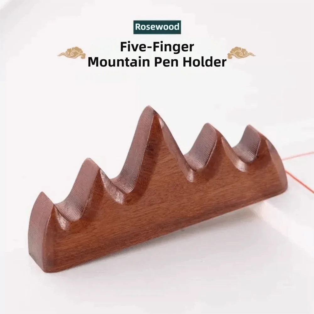 Stationery Item Solid Wood Pen Holder Red Wood Handcrafted Pen Stand Premium Calligraphy Brush Rack Desktop Display