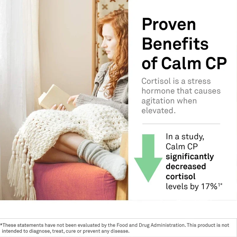 Calm CP - helps reduce cortisol - banana leaves, phosphatidylserine, and taurine supplements - stress management, calmness