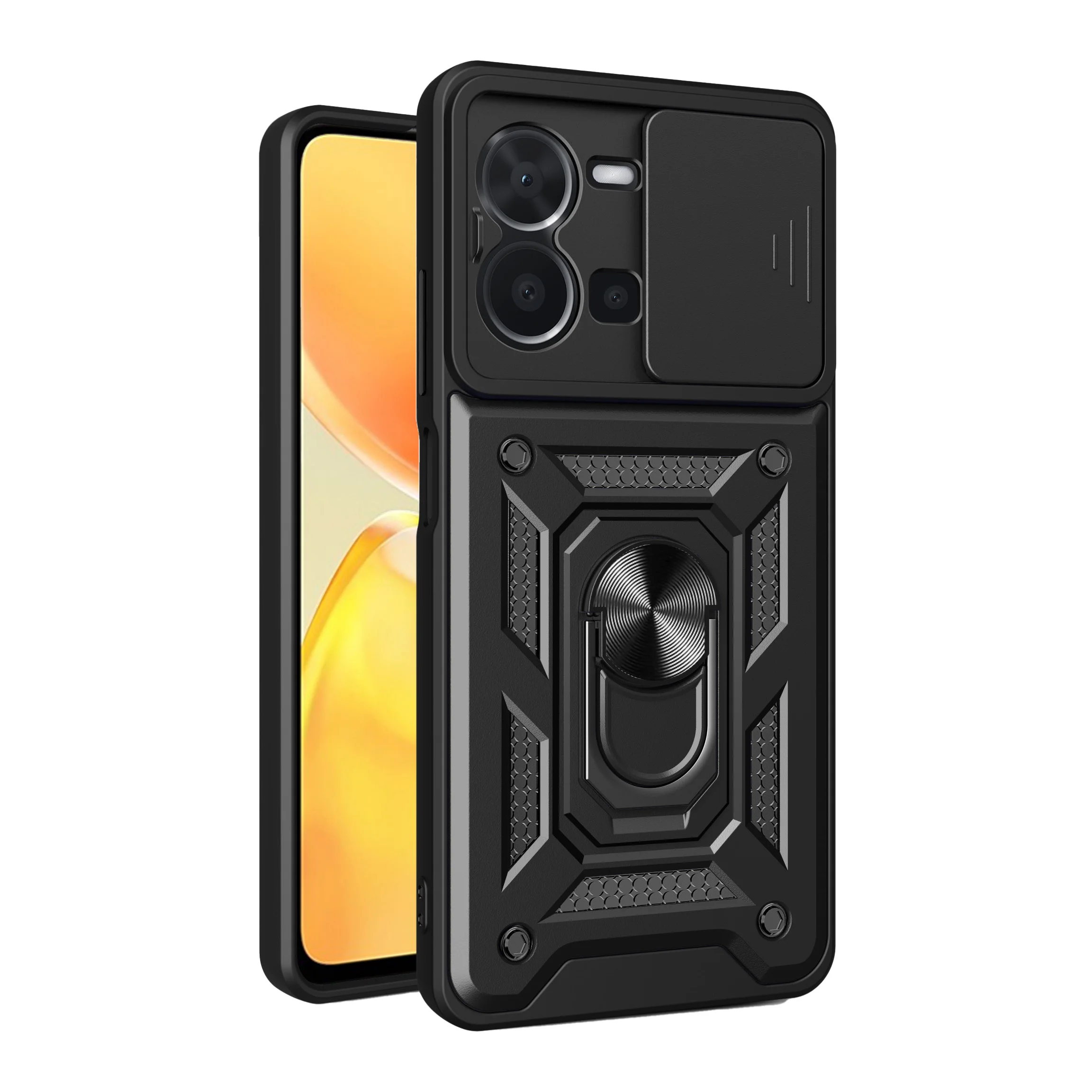 Shockproof Armor Magnetic Case for VIVO Y78 Y77 Y76S Y76 Y75 Y55 Y51 Y36 Y35 Y33S Y31 5G 4G Slide Camera Protect Cover