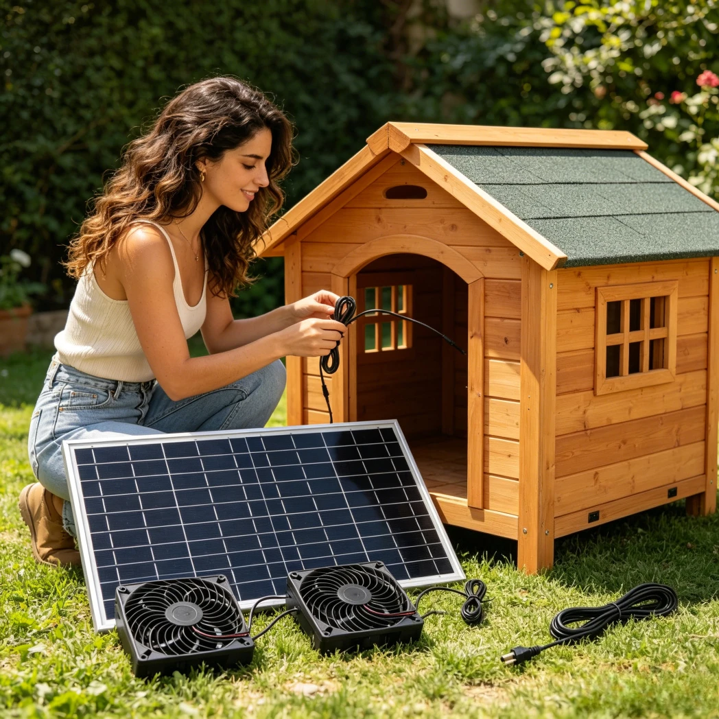 NEW Professional 10W Solar Exhaust Fan for Pet House Cooling Ventilation System for Cat Dog Kennel Poultry Shed Greenhouse RV