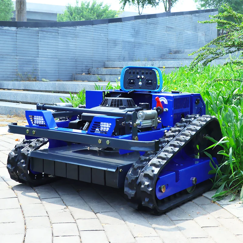 Wireless remote control four-stroke lawn mower  operation