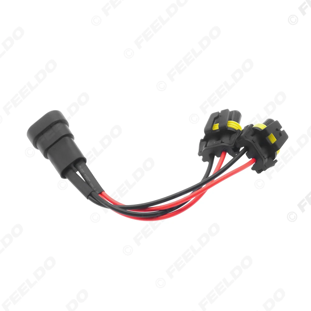 

FEELDO Автомобильная фара, адаптер для проводки лампы 9006 до 9006, 1-2 способа, разъем, автомобильный светодиодный/HID, провод, кабель