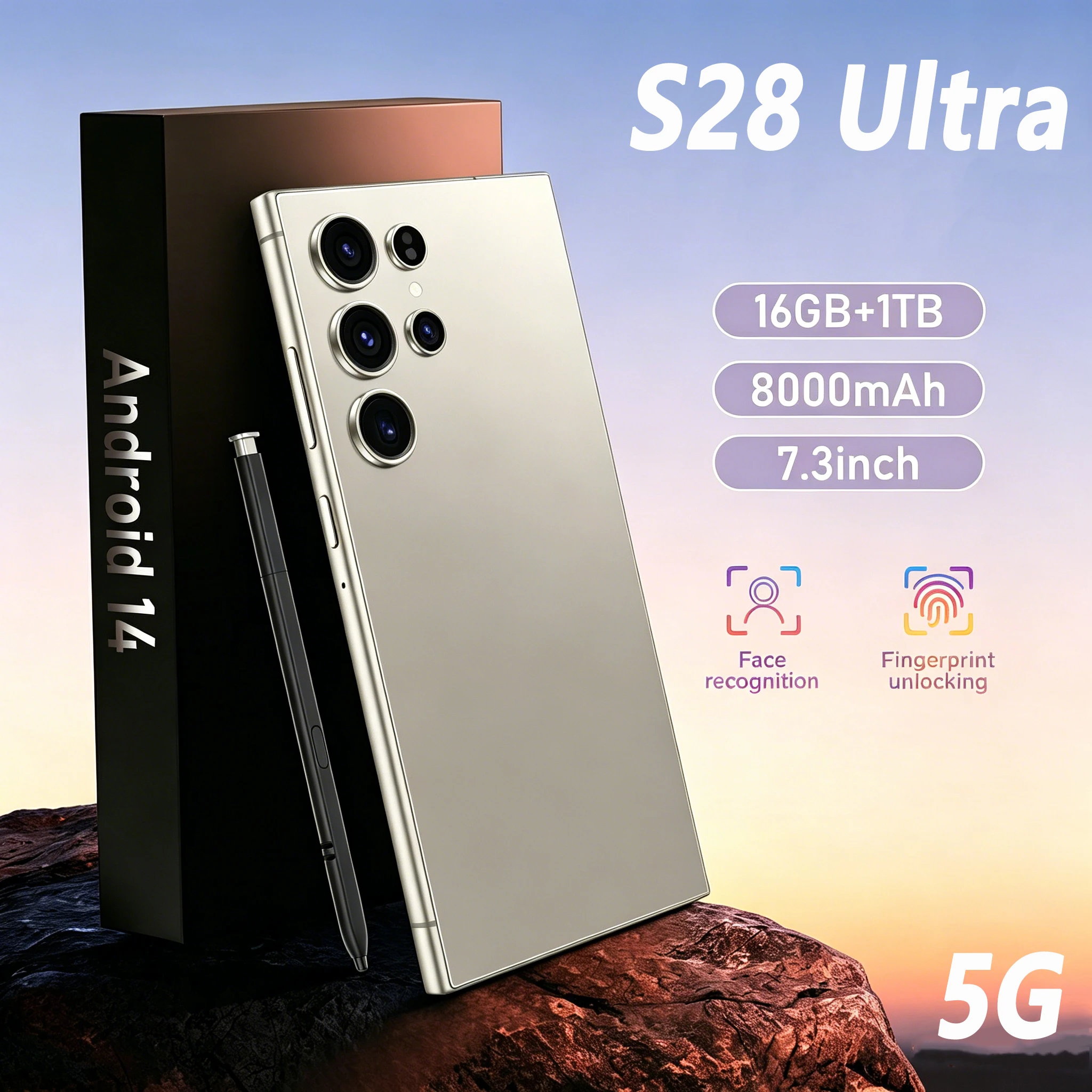 

HOT 2026 NEW Silicone Case For S28 Ultra 7.3inch Android 15 Global Edition 10 Core 22GB+2TB 8000mAh 5G Dual SIM WIFI Google Tab