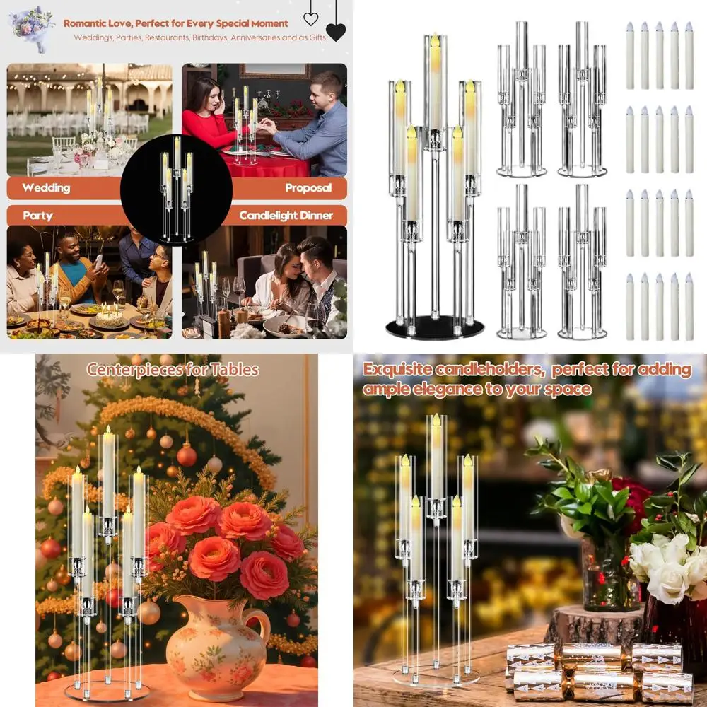 

Акриловый подсвечник с 5 рычагами, высота 27 лет, элегантная центральная часть для каминной или свадьбы, подарок на новоселье