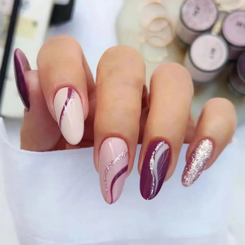 Facile da incollare 1 Set bellissimo bastone artificiale su unghie finte gioielli per Nail Art unghie finte senza colla con fornitura per salone di bellezza