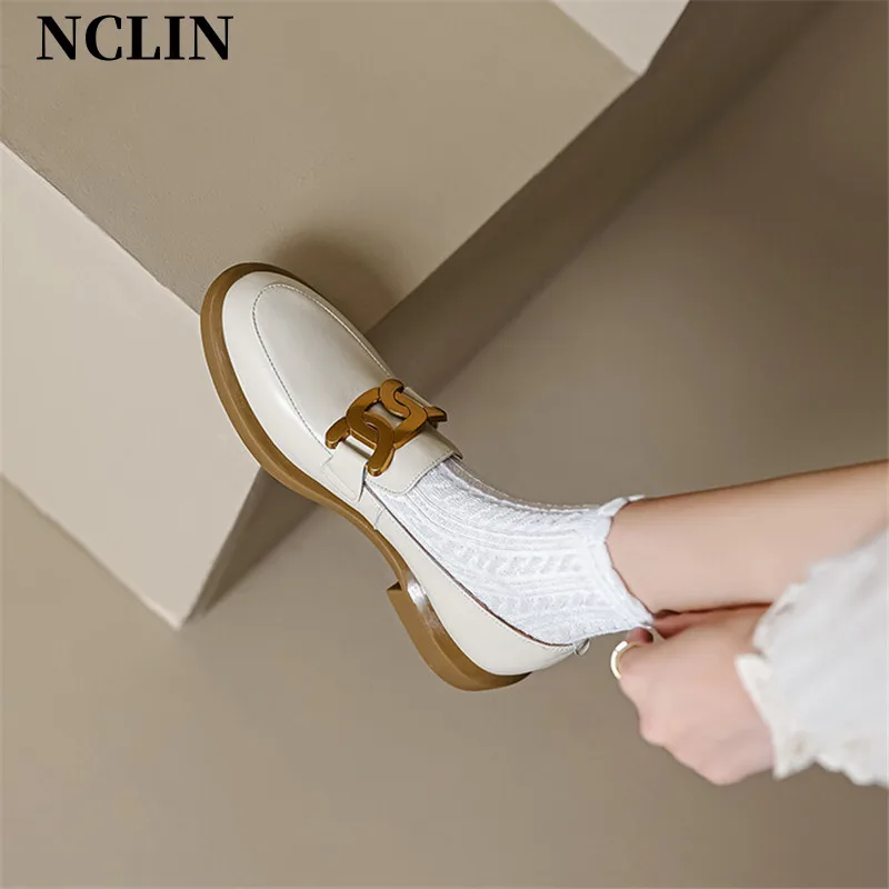 New Spring Autumn Women Pumps Casual Loafers Woman Chunky Heel Shoe For Women Slip-On Round Toe Low Heels Shoes Zapatos De Mujer