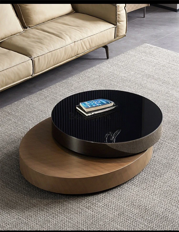 w minimalist rotating coffee table modern minimalist light luxury creative advanced round