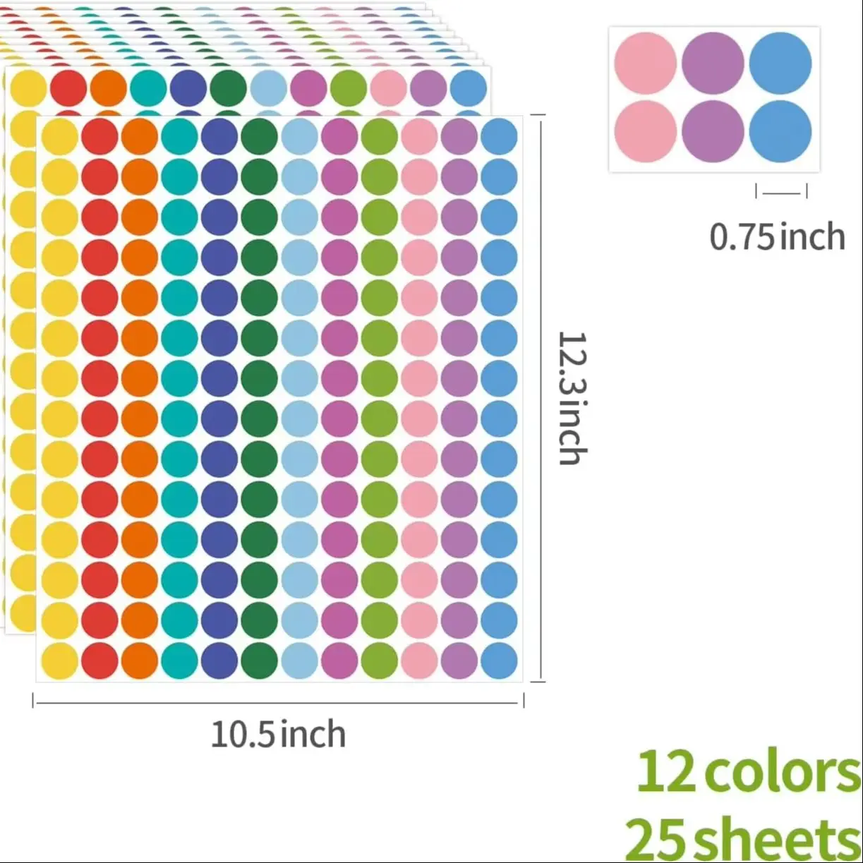 

4200 шт. круглые кодирующие точечные этикетки, самоклеящиеся цветные наклейки в горошек для офиса, школы, поставщика, маленькие круглые наклейки, 25 листов