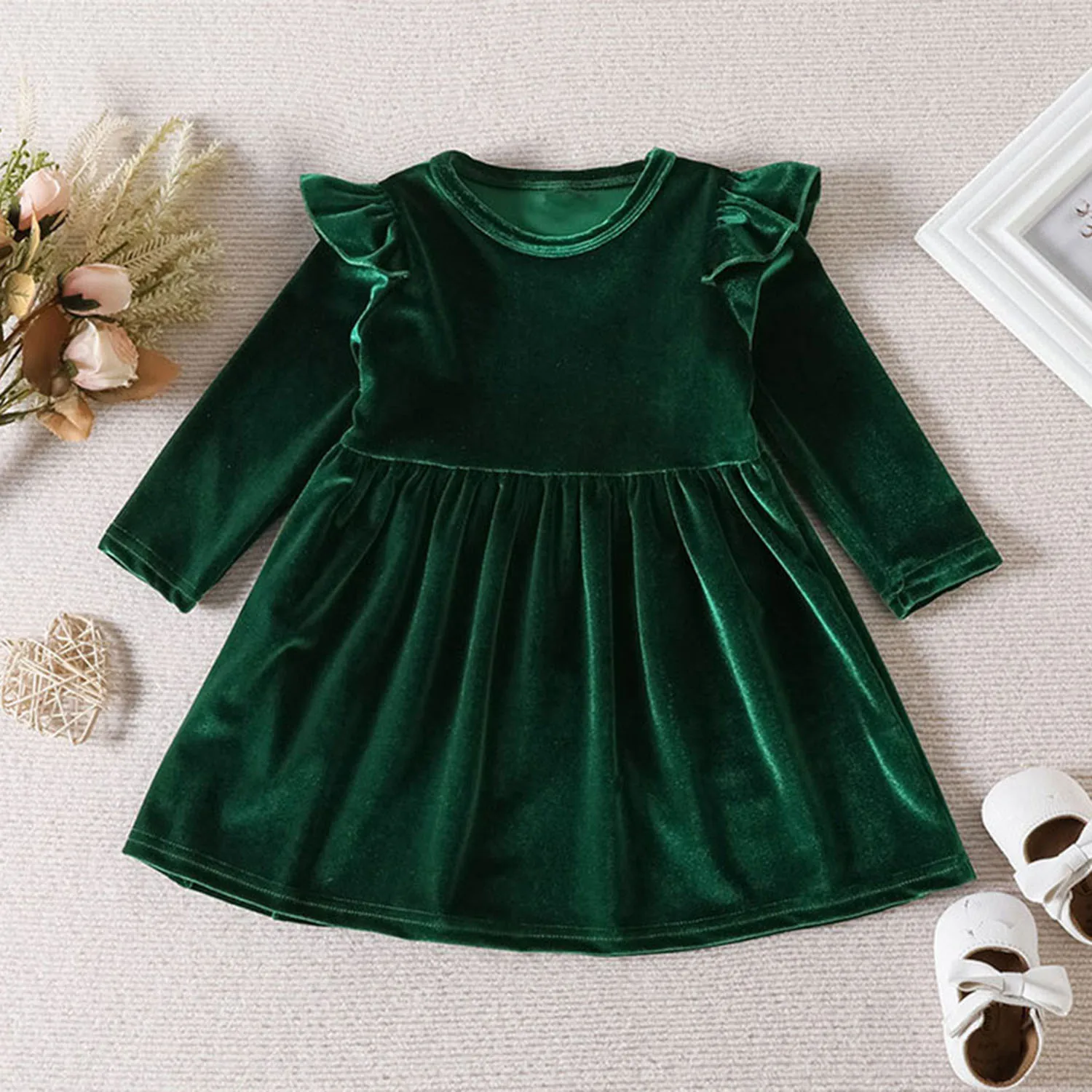 Itibanfuku Toddler Baby Autumn/Winter Velet Birthday Party Graduation Ceremony Casual Christmas Holiday Dress