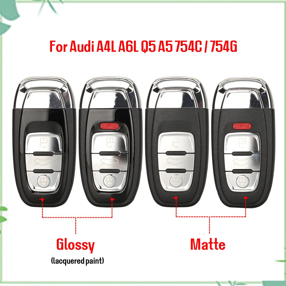 Jingyuqin New 3 Buttons Smart Remote Car Key Shell Cover Case Fob For Audi A4L A6L Q5 A5 754C / 754G With Blade