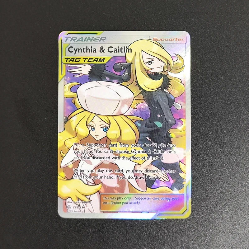 Pokemon Cynthia and Caitlin: A Comprehensive Review of the 9PCS/Set DIY  PTCG English Trainer Supporter Collection
