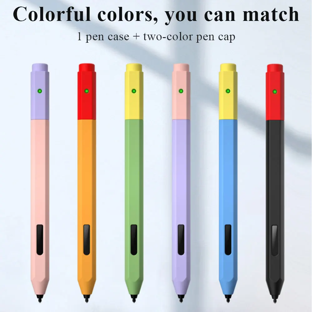 ペンケースlenovos xiaoxinパッドイニシアチブコンデンサペンシルシリコン保護カバーコントラストカラーダブルキャップペンケース