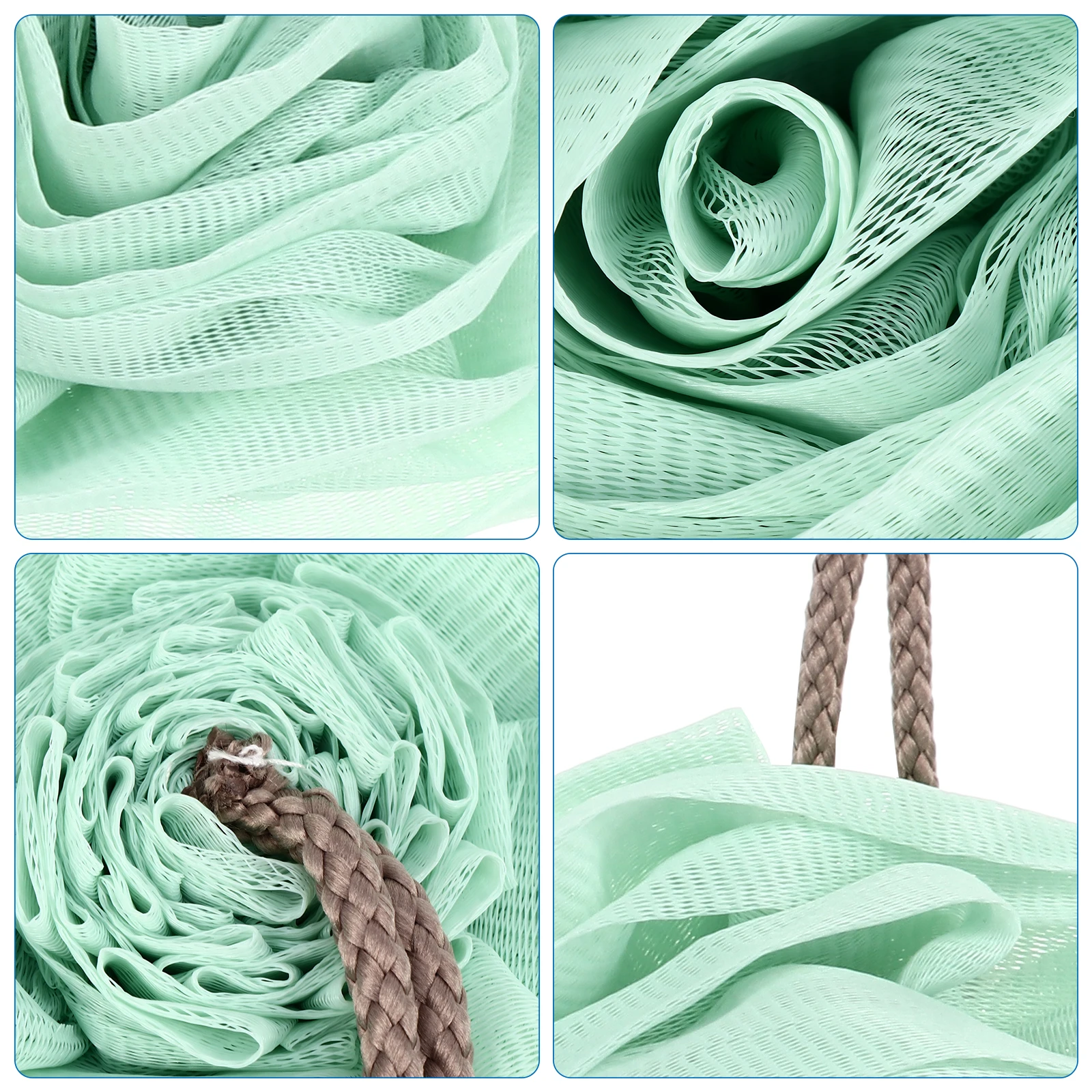 

2 pcs Rose Shape Bath Ball Mesh Shower Sponge Exfoliating Tightly Linked Foaming Scrubber For Bath Relaxation Skin Care