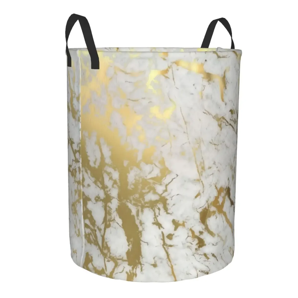 Custom Gold Marble Texture Laundry Basket Collapsible Abstract Modern Geometric Graphic Clothes Toy Hamper Storage Bin for Kids