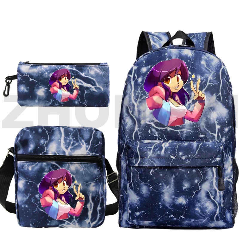 3 Pcs/Set Canvas Aphmau Backpacks for Teenager Girls School Bags for Student Zipper Back Pack Anime As A Cat Aphmau Merch Women