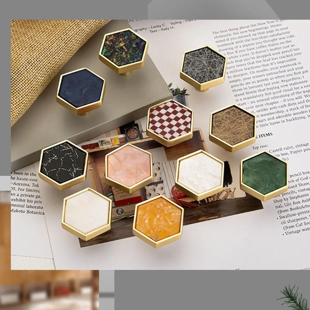 Minimalist Single Hole Cabinet Knob Nordic Modern Hexagonal Door Pull Handles Colorful Zinc alloy Drawer Knobs Wardrobe