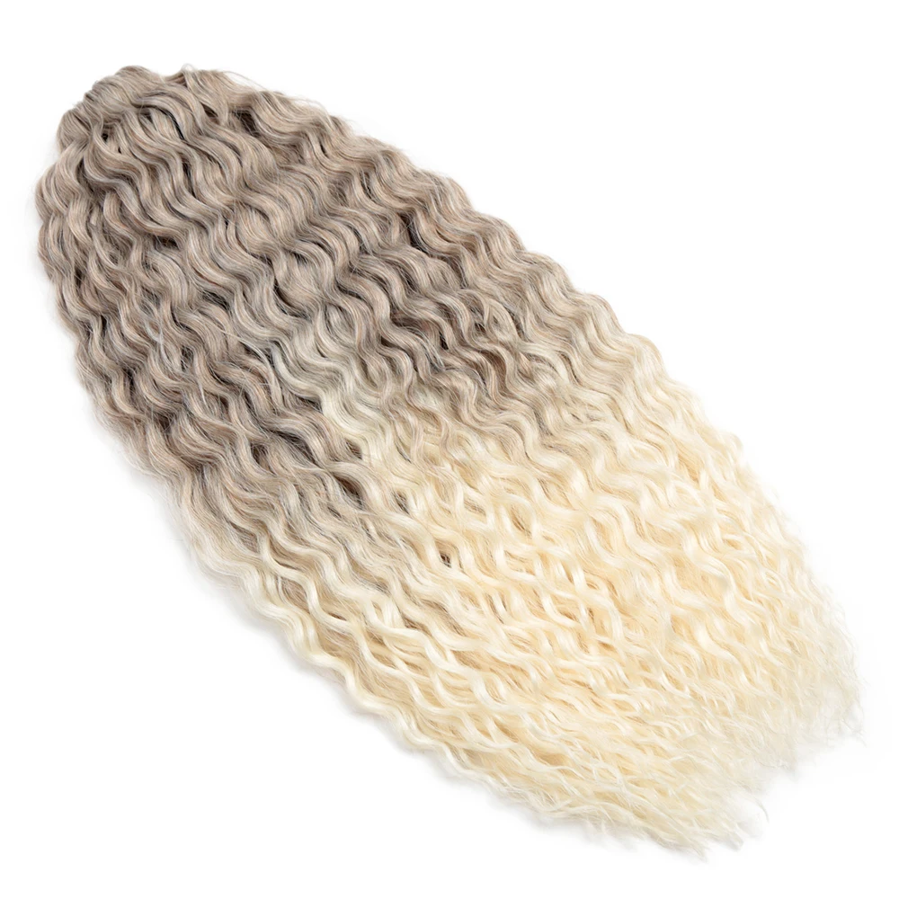 Water Wave Braiding Hair Ariel Curl Ocean Wave Synthetic Crochet Hair Red Pink Omber Smooth Wavy Hair Extension Alibaby image 3