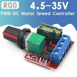 Módulo Controlador de Velocidade do Motor Regulador de Velocidade Ajustável, Interruptor Regulador de Controle, 5A, 90W, PWM, 12V, DC, 4.5V-35V, 24V