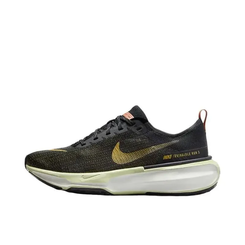 Nike ZoomX Invincible Run Flyknit 3 Unisex Black and Yellow Air Cushion Wear Resistant Non-slip Fashion Vintage Running Shoes