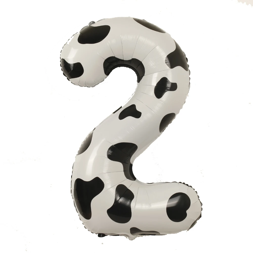 40inch Cow Theme Print Number Balloons Standing Standing walk Cow head Birthday Party Farm Animals Decor DIY Supplies