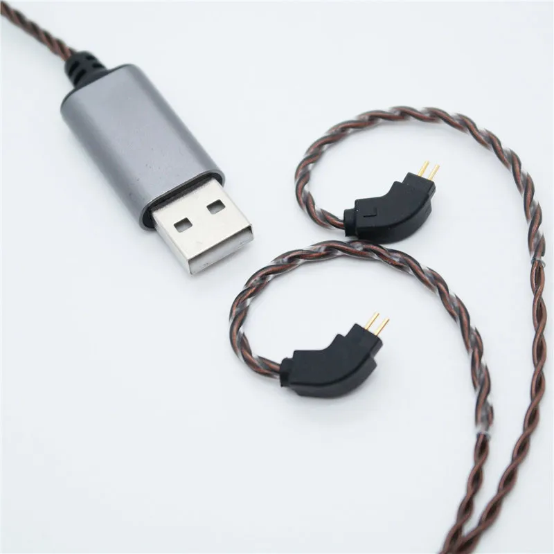 USB MMCX earphone cable 2 pin headphone cable with microphone HIFI IEM cable PC Used Fit For Shure SE535  KZ 64Audio