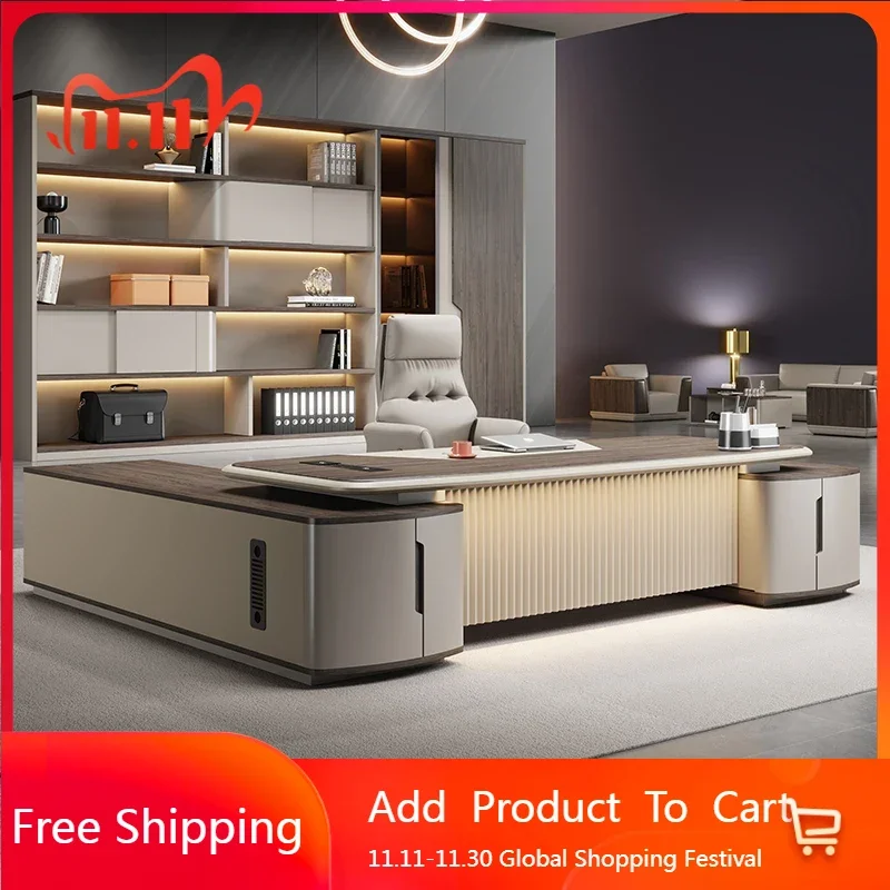 

Luxury Corner Office Desk Vanity Study Adjustable Home Drawers Office Desk Storage Modern Gaming Wooden Escritorio Furniture