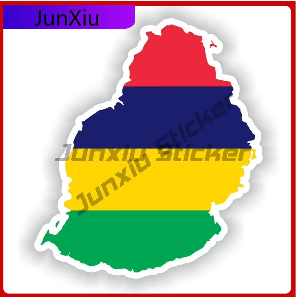 

Mauritius Shape Of The National Emblem Map Flag Sticker Cover Scratch Camping Car Suv Side Decals Motorcycle Bumper Moto Funny