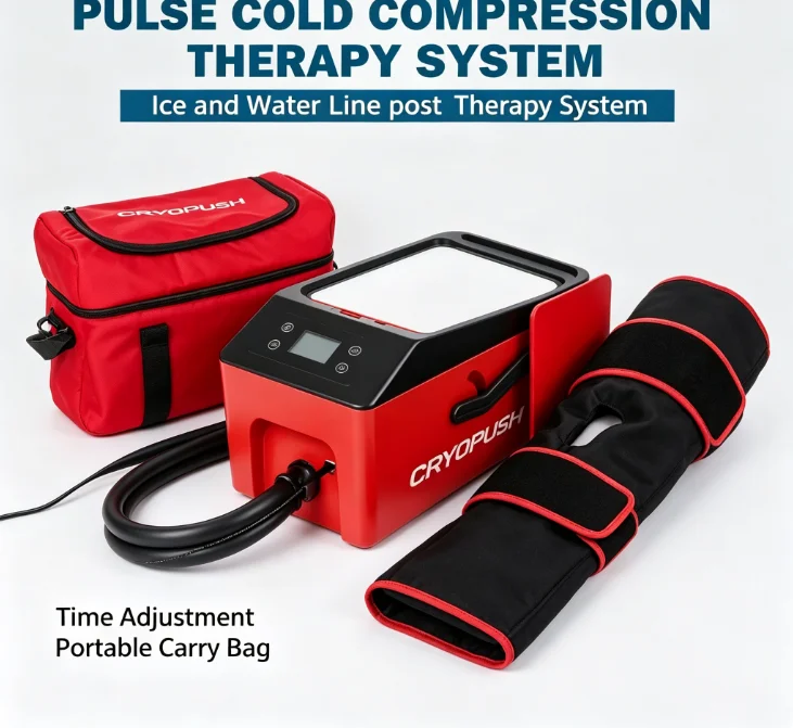 Knee Cryo Recovery Ice Cold Compression Therapy System Machine Pulse Physical Therapy Device for Post‑Surgery Joint Pain Relief