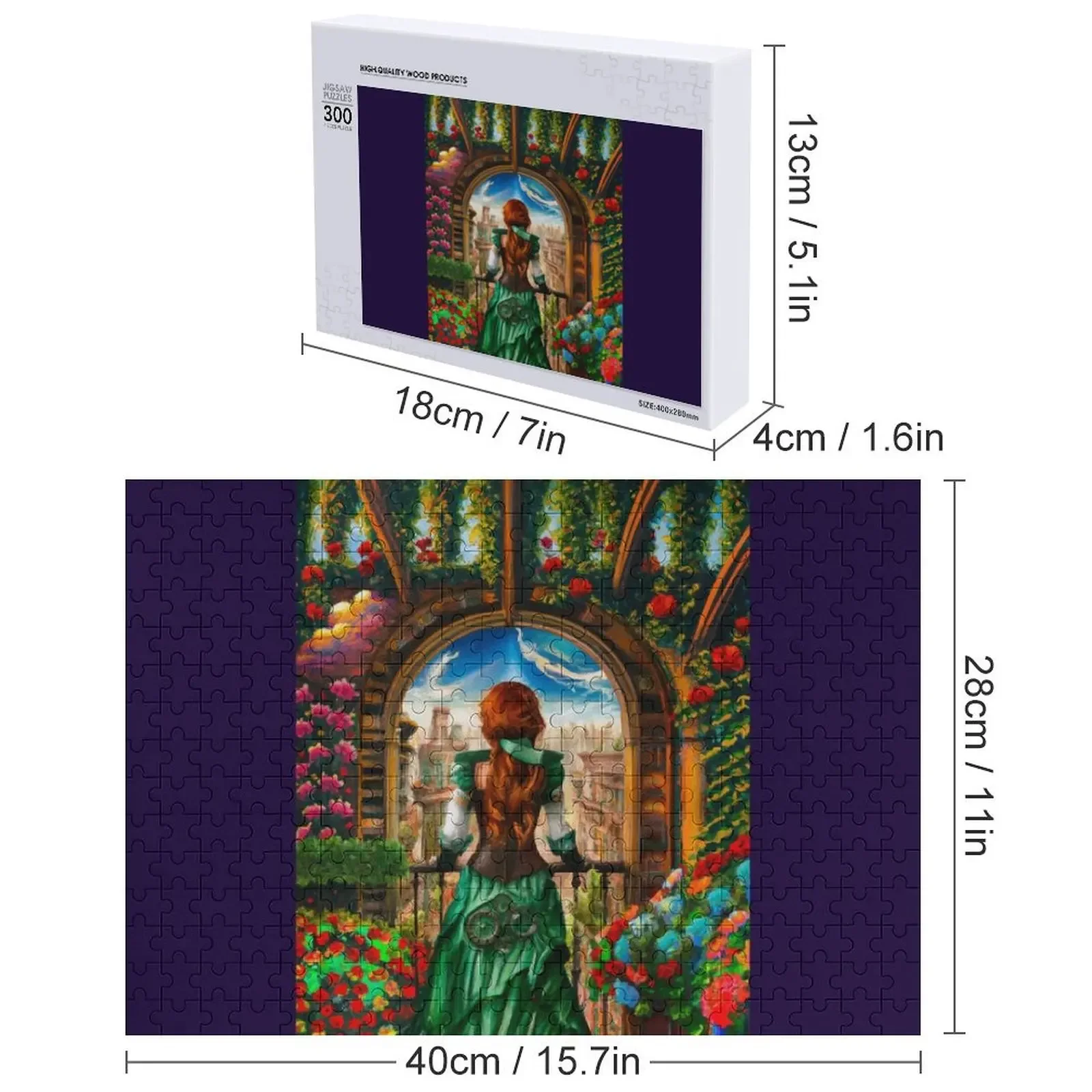 Reiziger's Balcony View - Emerald City Jigsaw Puzzle Foto Gepersonaliseerde geschenken Houten dierenkinderpuzzel