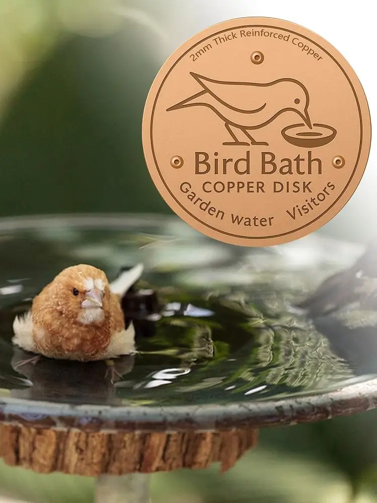 Bird Bath Copper Birdbath Purifier with Triple-Point Support Bath Disk Ornaments Feeder Accessories for Outdoor Bird Baths Bowls image 5