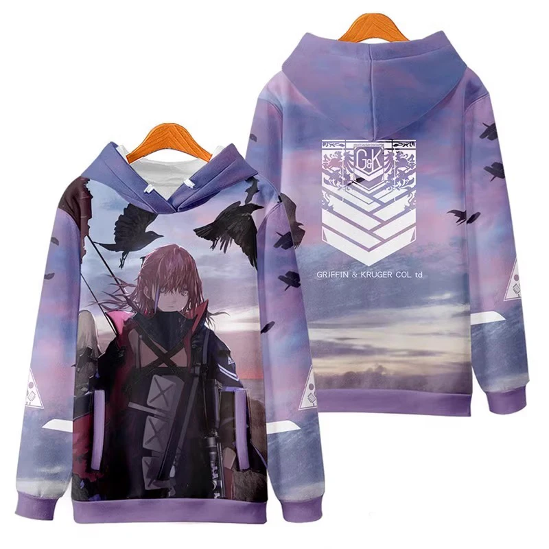 أنيمي الكرتون الفتيات فرونت لاين اللولب هوديس بلوزات الذكور ثلاثية الأبعاد طباعة لعبة رياضية الرجال النساء Harajuku البلوز Y2k هوديي معطف #2