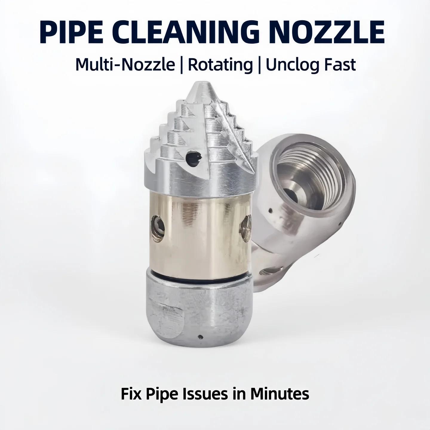 

3/8 Inch Interface Stainless Steel High Pressure Rotary Cleaning Nozzle Sewer Drain Tube Cleaning Nozzle Hose Nozzle Flow 10~30L