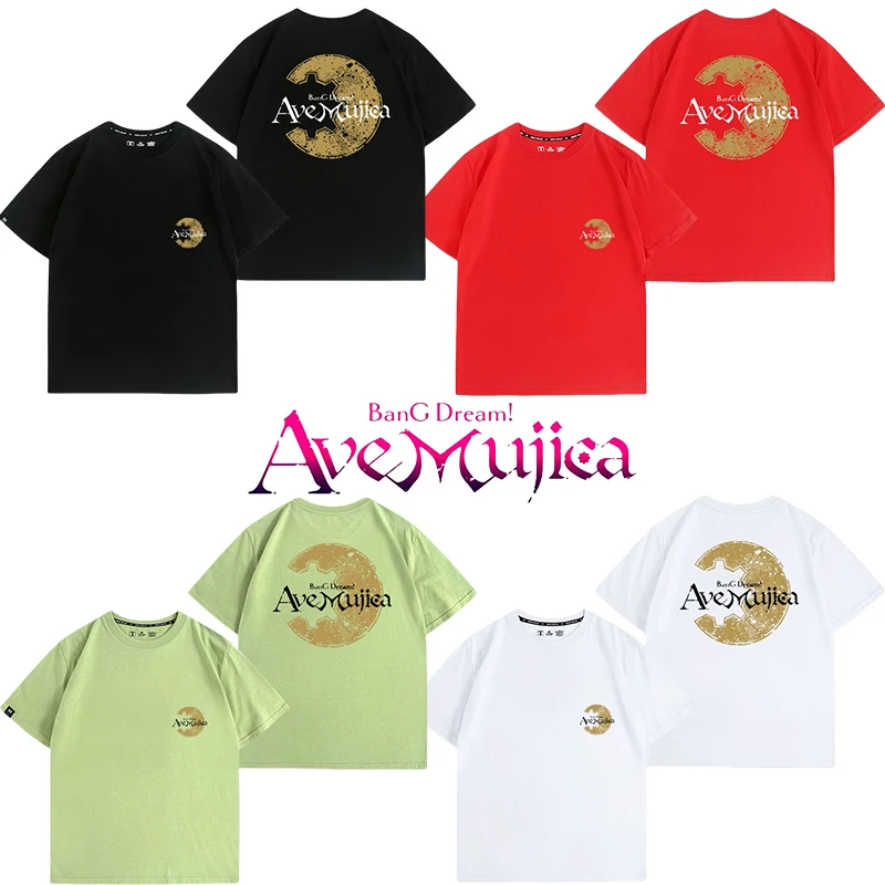 

Anime BanG Dream! Ave Mujica T-shirt Fashion Summer Casual Black White Tshirt Men Women Harajuku Unisex Short Sleeve Top Tee