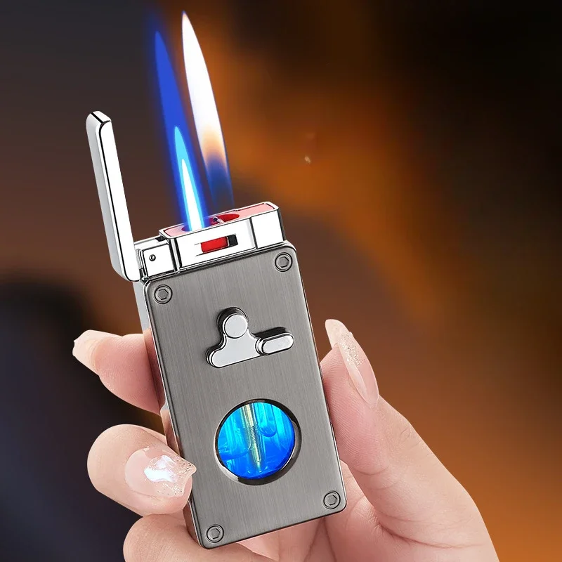 Colorful Shell Intelligent Voice-controlled Gas Lighter, Dual-fire Switch Creative Cigarette Lighter, Induction Lighter