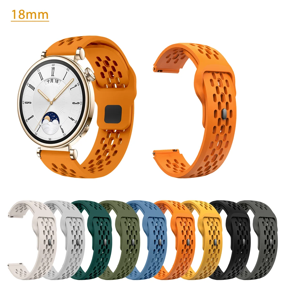 

Original 18mm Strap for Huawei Gt4 41mm Watchband Band Bands Woman Bracelet Accessories Silicone Women Strap for Huawei Gt4 41mm