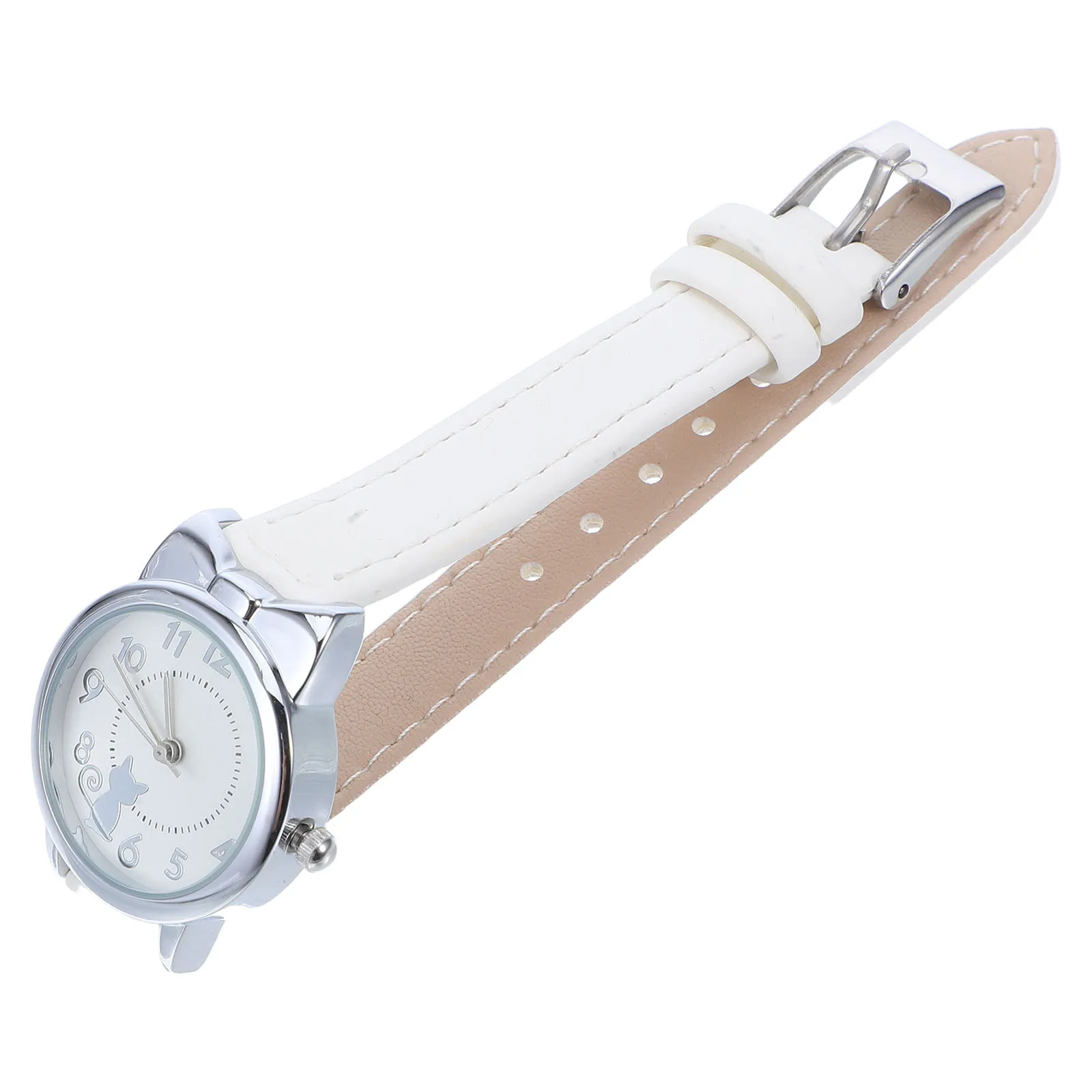Analog -Themed Cute Quartz Wristwatch For Adjustable Pu Strap Easy-To-Read Dial Lightweight