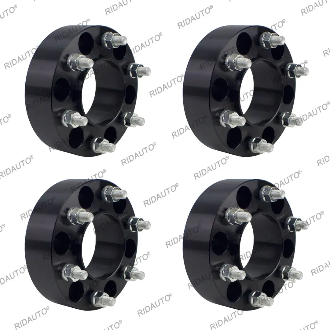 For FORD RANGER EVEREST BT50 50mm Thickness BOLT ON HUB CENTRIC SPACERS 6 x 139.7 CB 93.1 WITH M12 X 1.5 OPEN NUTS IN BLACK